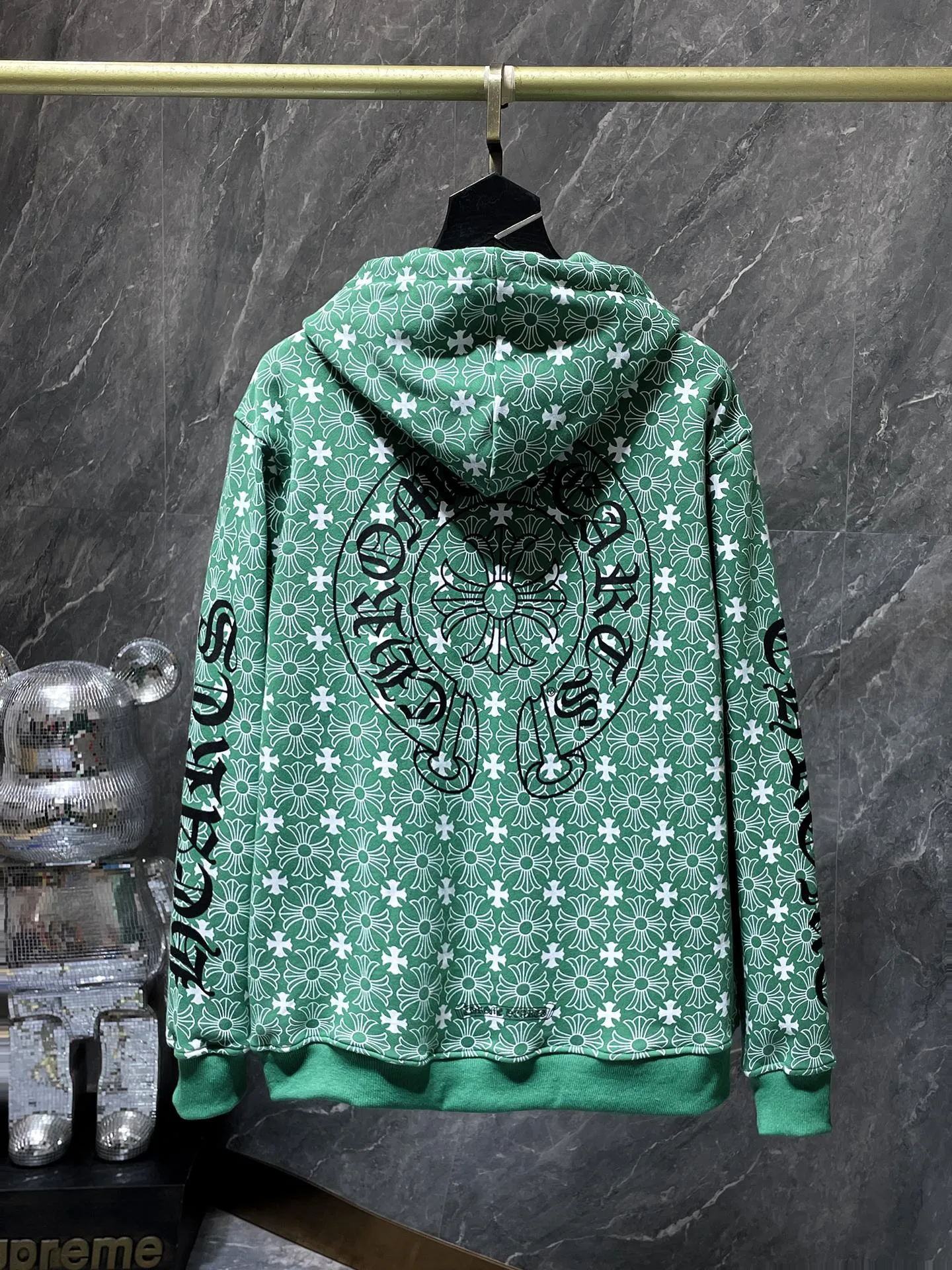 P260 Chrome Hearts Autumn and Winter 2025 Counter Synchronization ❤️ Chrome Hearts Horseshoe Dark Pattern Logo Blue Zipper Sweater Improved Customized Version 1:1 High Weight High Quality Fabric Recommended Colors: Customized Blue Customized Green Customized Orange Sizes: S, M, L, XL